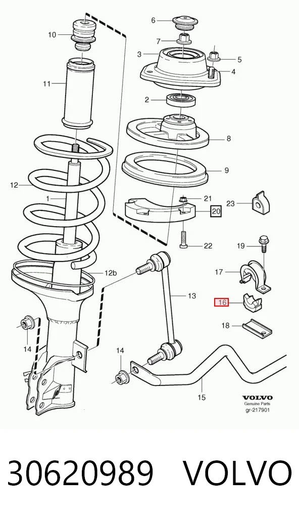 30620989 Volvo Втулка стабілізатора переднього