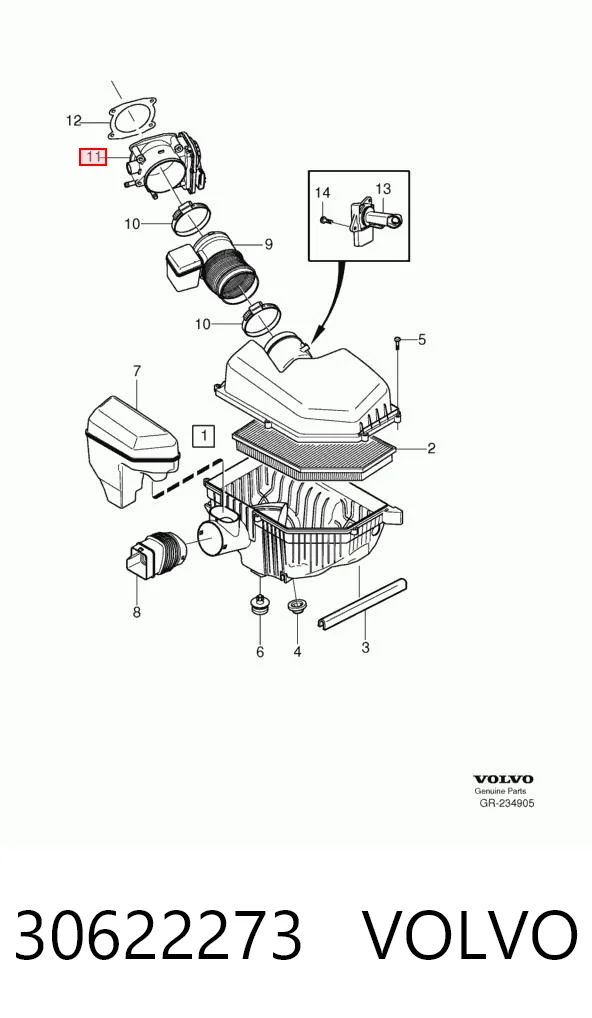 30622273 Volvo Дросільна заслінка в зборі