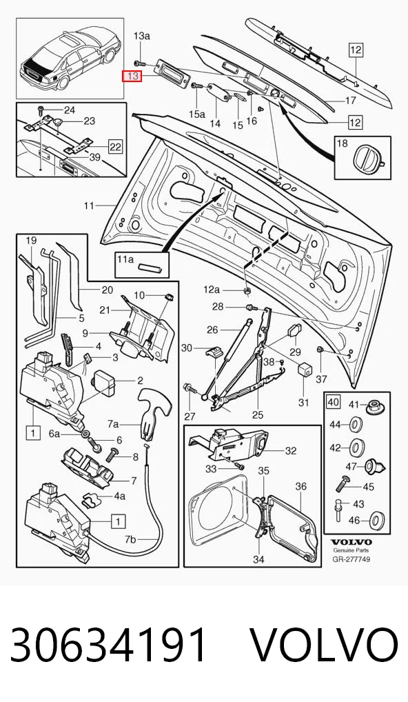 30634191 Volvo Накладка на кришку багажника