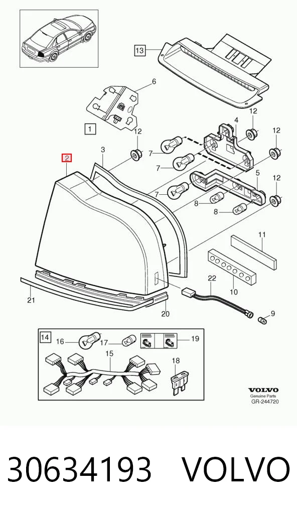 30634193 Volvo Задня ліва фара