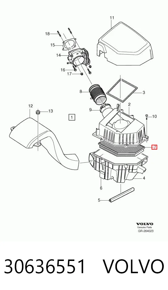 30636551 Volvo Повітряний фільтр двигуна
