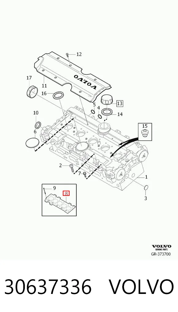 30637336 Volvo Прокладка під головку
