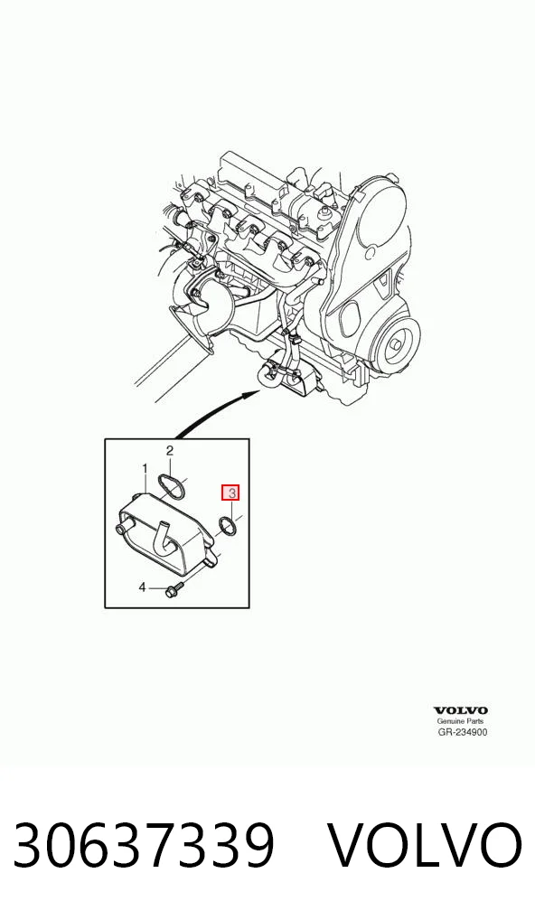 30637339 Volvo Прокладка радіатора масляного
