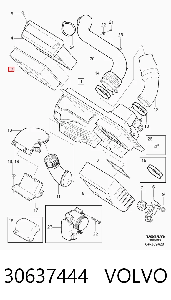 30637444 Volvo Повітряний фільтр двигуна