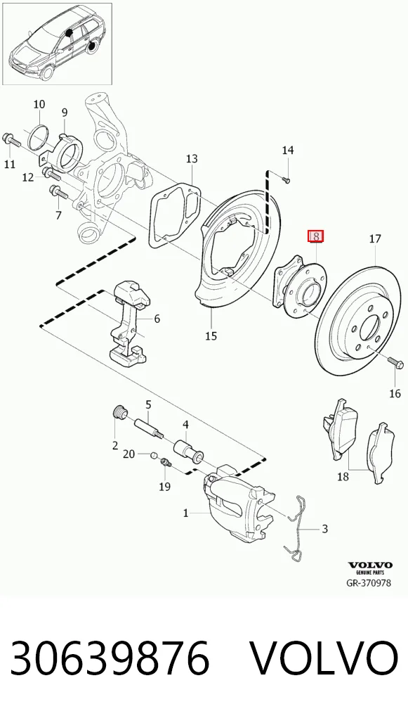 30639876 Volvo Маточина задня