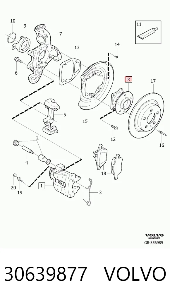 30639877 Volvo Маточина задня