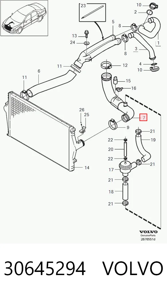 30645294 Volvo Трубка, що нагнітається