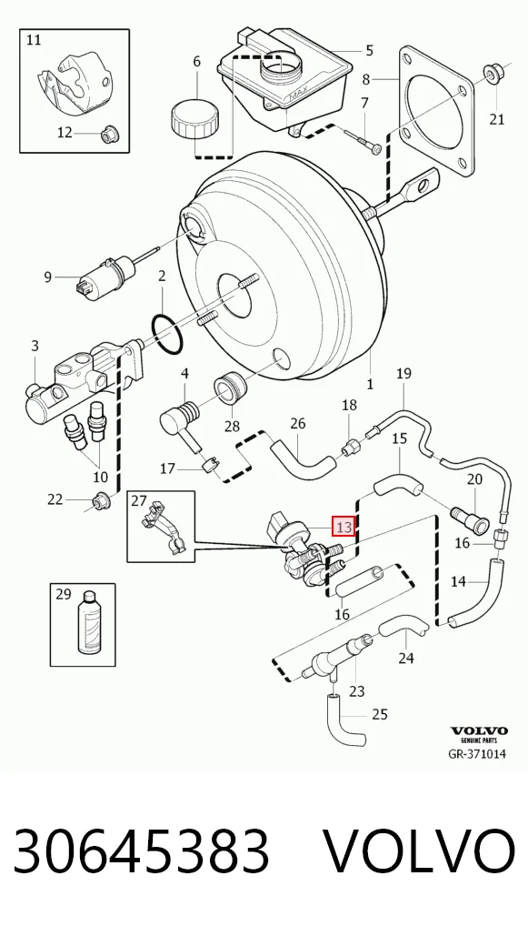 30645383 Volvo Механізм стежить підсилювача