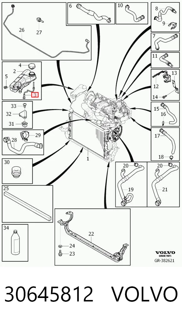 30645812 Volvo Датчик рівня охолоджуючої рідини