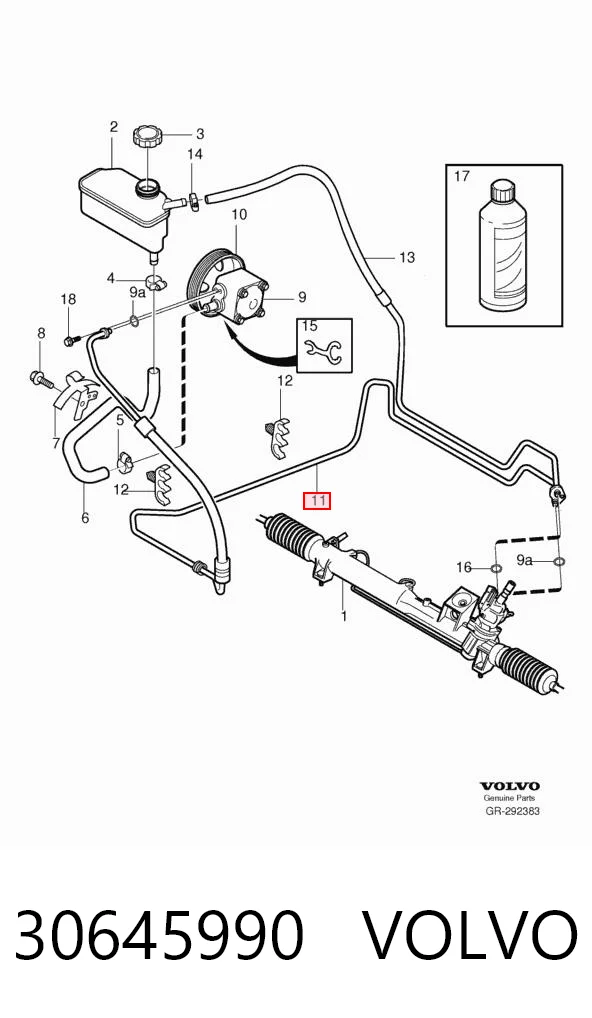 30645990 Volvo Трубка високого тиску ГПК