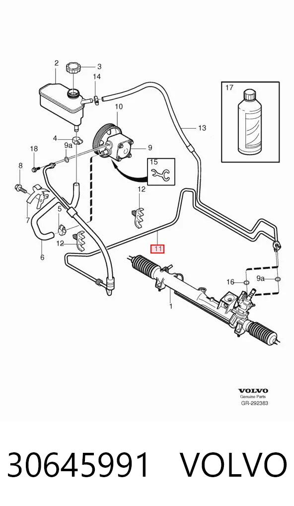 30645991 Volvo Трубка високого тиску ГПК