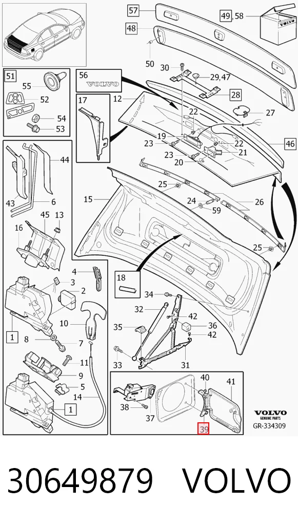 30649879 Volvo Завіса лючка бензовака