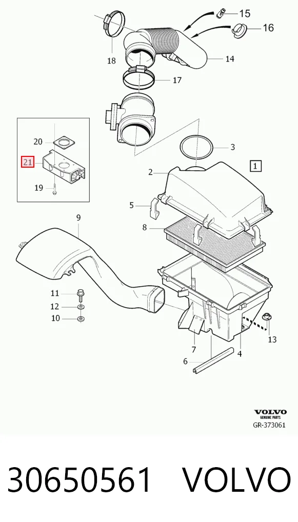 30650561 Volvo Дросільна заслінка в зборі