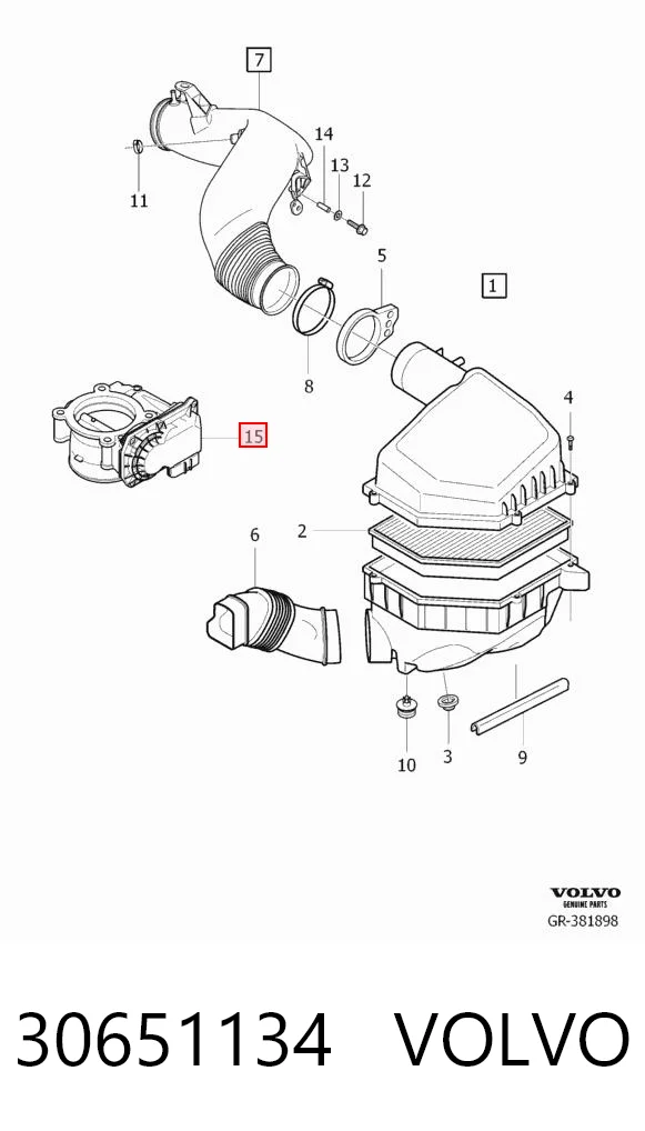 30651134 Volvo Дросільна заслінка в зборі