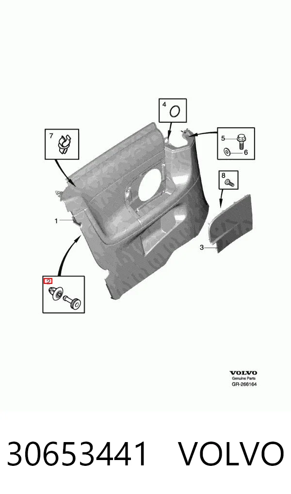 30653441 Volvo Кліпса бампера переднього