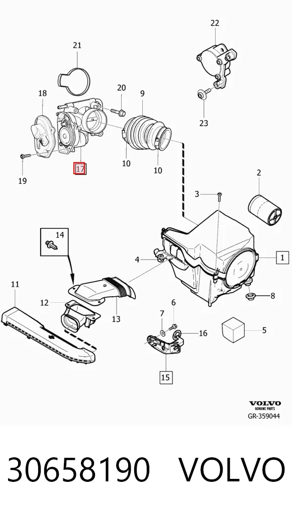 30658190 Volvo Дросільна заслінка в зборі