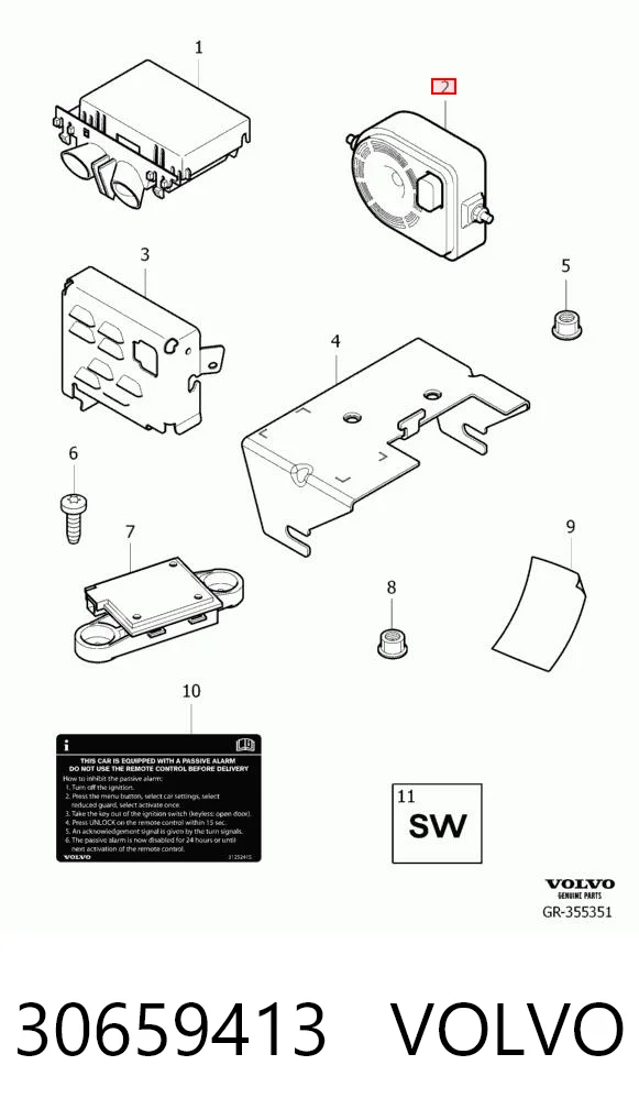 30659413 Volvo Сирена протиугінною системи