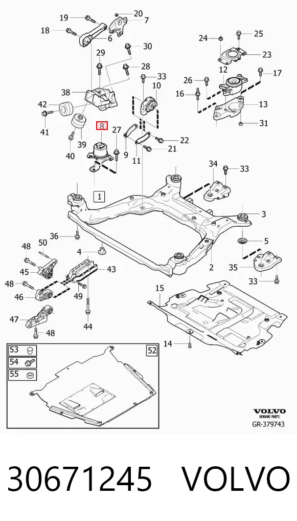 30671245 Volvo Подушка передньої опори двигуна