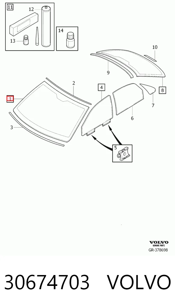 Автомобільне скло на Volvo S80 I TS, TH, KV