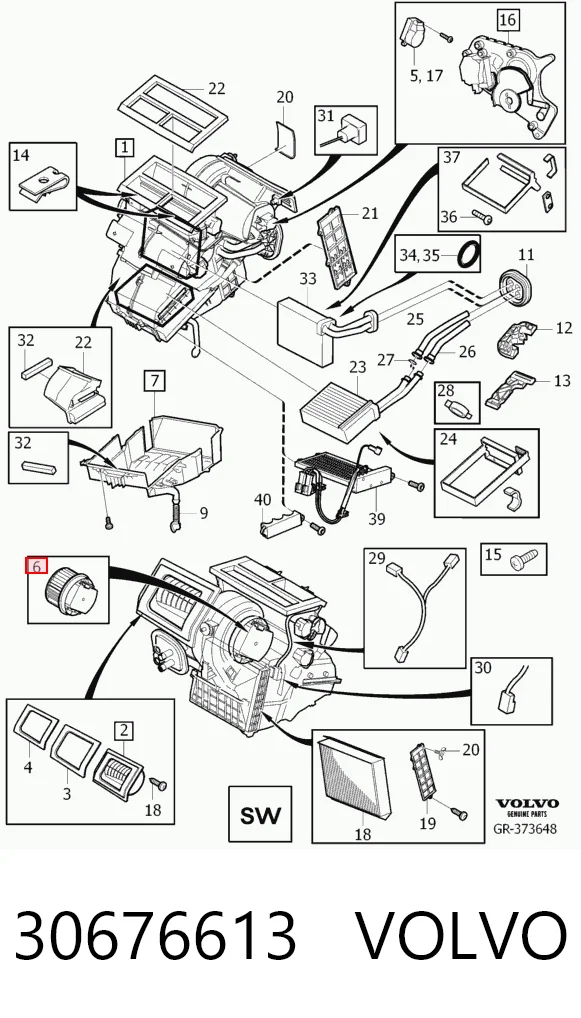 Електромотор пічки на Volvo S40 II MS