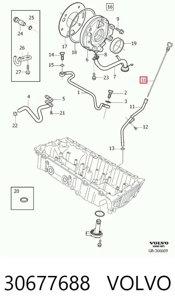 30677688 Volvo Покажчик рівня масла