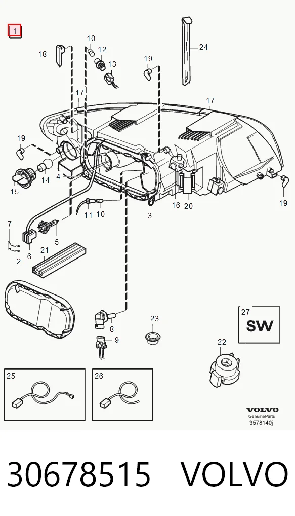  Фара права Volvo S40 2