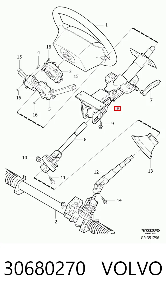 Рульова колонка Volvo S60 I седан (RS, RH) (2000 - 2010) ціна, від 33.90 USD