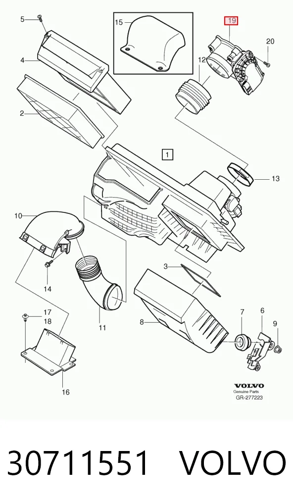 30711551 Volvo Дросільна заслінка в зборі