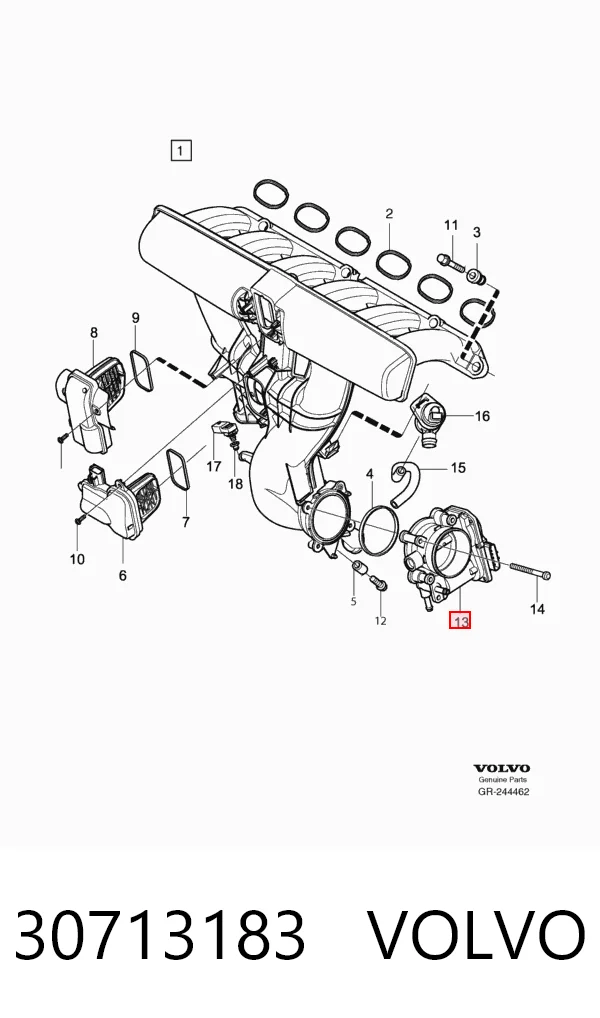 30713183 Volvo Дросільна заслінка в зборі