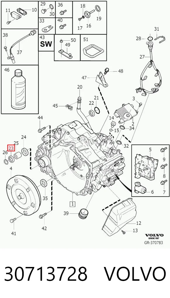 30713728 Volvo Сальник АКПП/КПП, вихідного/вторинного валу