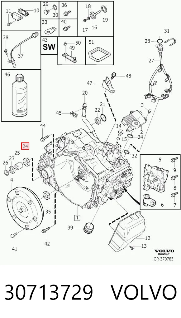 30713729 Volvo Сальник АКПП/КПП, вихідного/вторинного вала