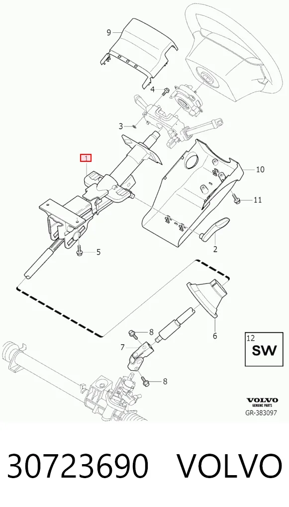 Колонка рульова Volvo XC90 