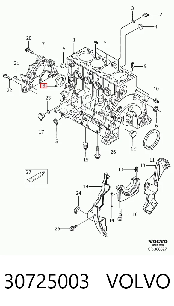  Сальник коленвалу Ford Focus 2