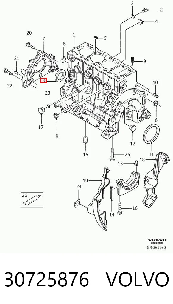 Сальник колінвала передній Ford Focus II