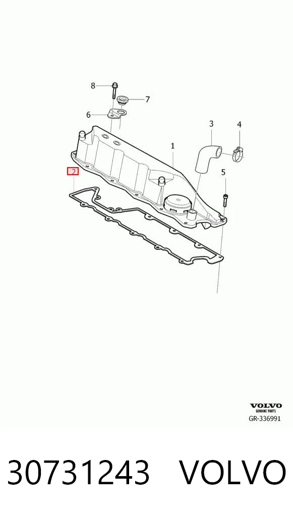 30731243 Volvo Прокладка клапанної кришки двигуна, комплект