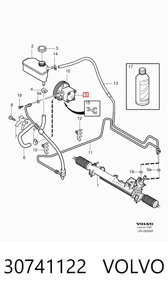30741122 Volvo Насос гідропідсилювача