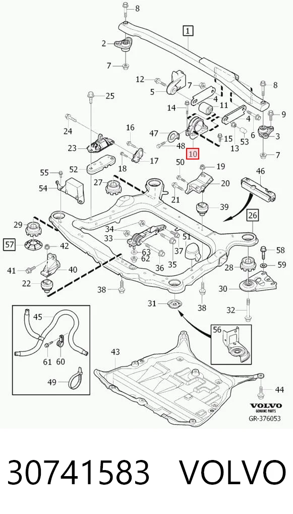 Подушка (опора) двигуна, верхня Lemforder LMI31337