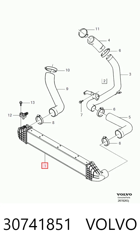 30741851 Volvo Охолоджувач наддувочного повітря