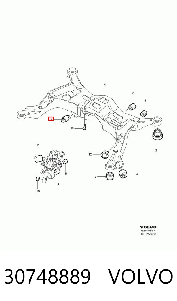 30748889 Volvo Сайлентблок балки моста