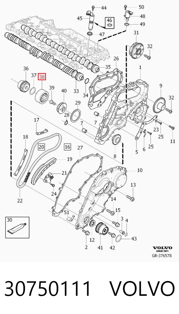 30750111 Volvo Муфта шківа генератора, еластична