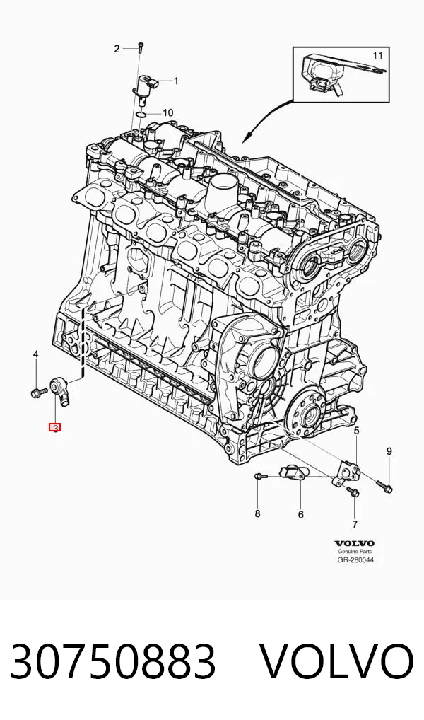 30750883 Volvo Датчик детонації