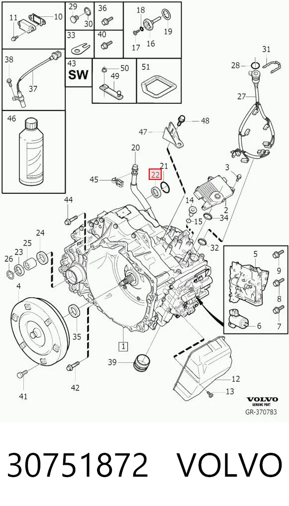 30751872 Volvo Сальник АКПП/КПП, вихідного/вторинного вала
