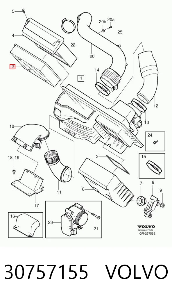 30757155 Volvo Повітряний фільтр двигуна