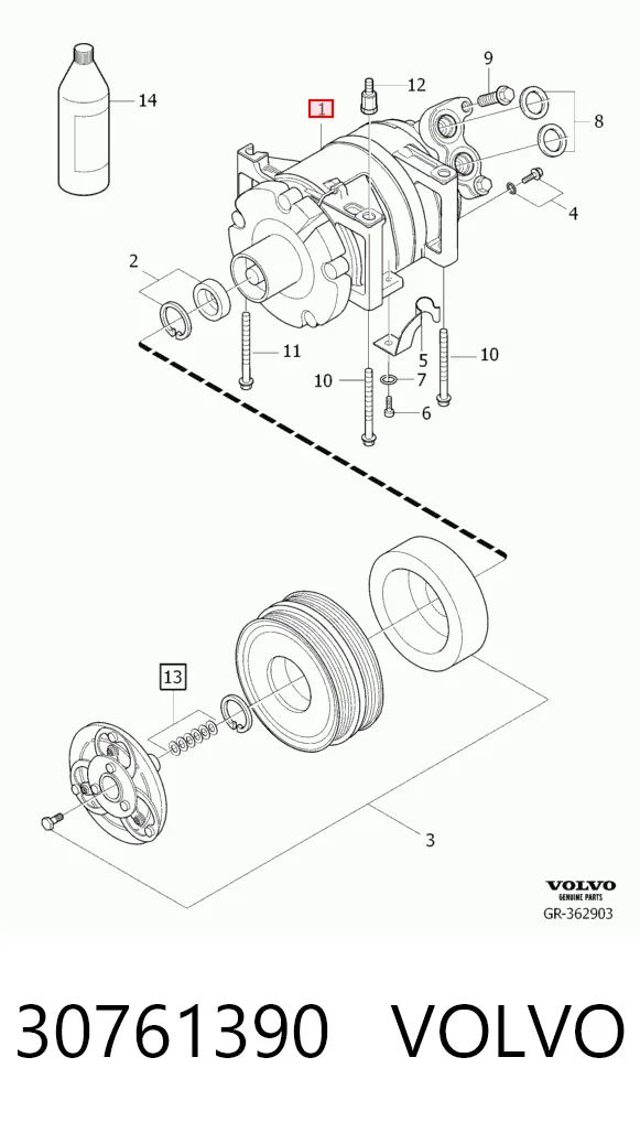 30761390 Volvo Компресор холодоагенту