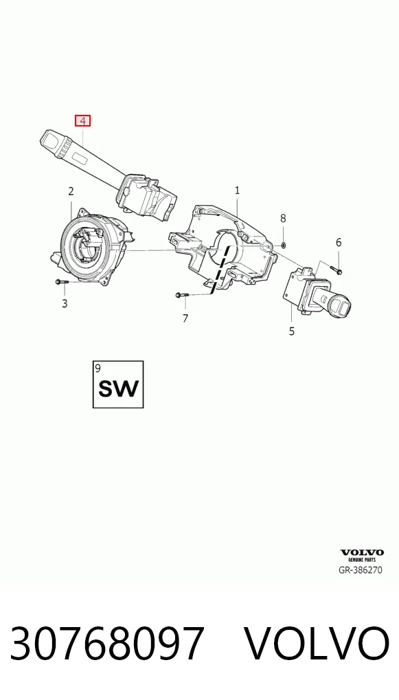 30768097 Volvo Перемикач підрульовий, лівий