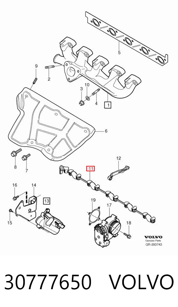 30777650 Volvo Повітряна заслонка колектора