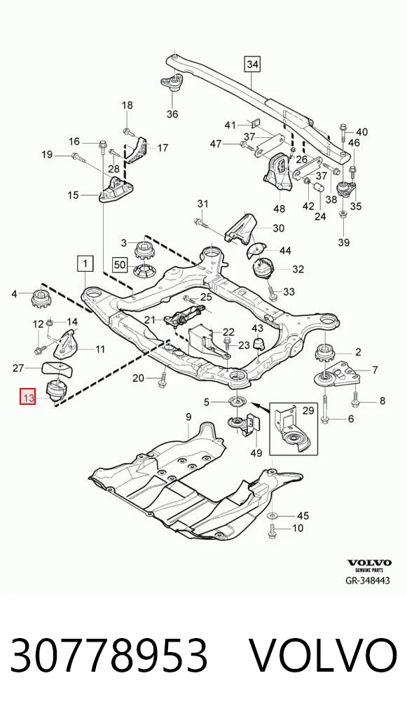 30778953 Volvo Права подушка мотора