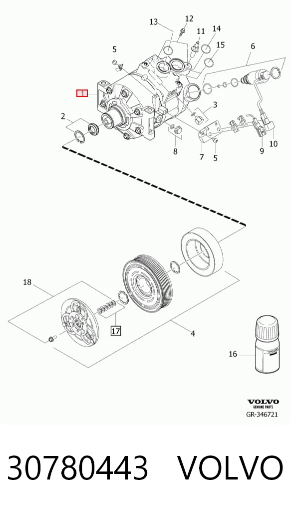 30780443 Volvo Компресор холодоагенту
