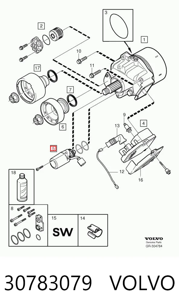 30783079 Volvo Насос муфти Haldex