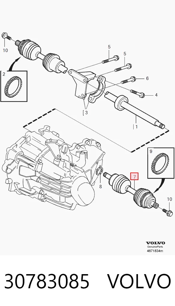 Ліва піввісь TDS0296 Magneti Marelli